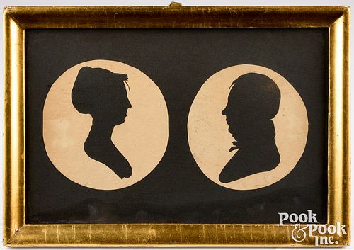 Pair of Peale Museum husband and wife silhouette