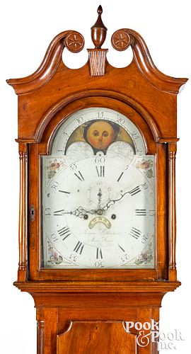 New Jersey Chippendale walnut tall case clock