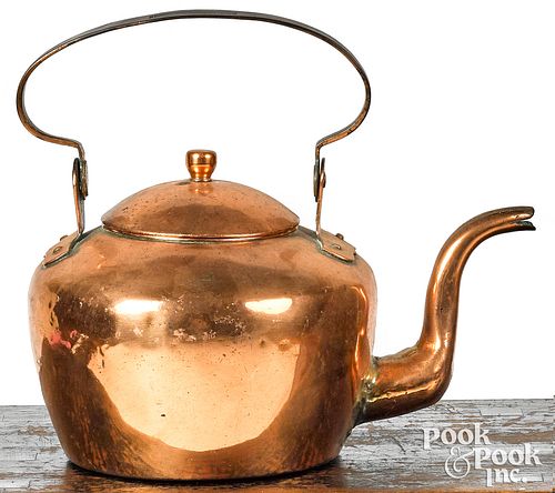 Pennsylvania copper tea kettle, 19th c.