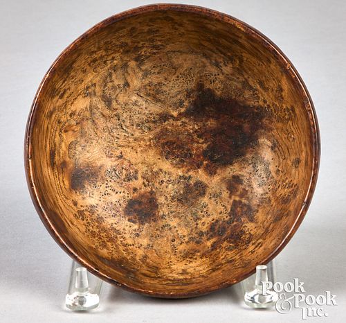 New England burl bowl, 19th c.