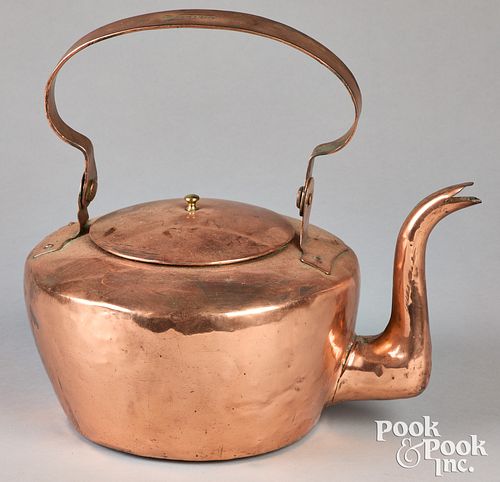 Large Lancaster, Pennsylvania copper tea kettle