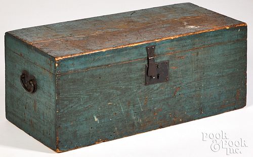 Painted pine storage box, 19th c.