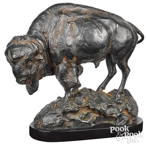 Joe Wayne, bronze of a buffalo