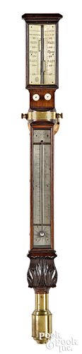 New York gimbaled rosewood ships barometer, 19th c