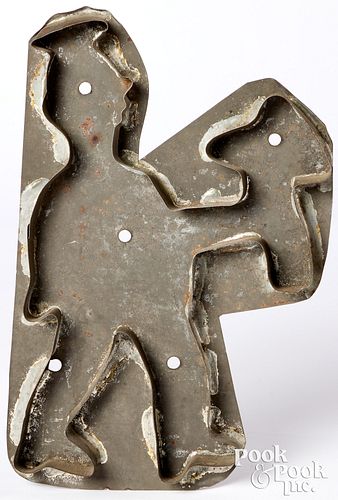 Large tin Native American Indian cookie cutter