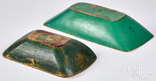 Two painted trenchers, 19th c.