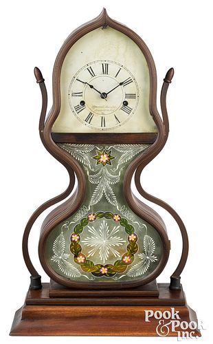Forestville Mfg. Co. rosewood acorn mantel clock