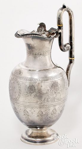 Coin silver pitcher, 19th c.