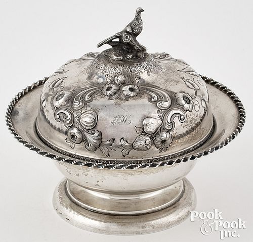 Philadelphia coin silver butter dish, mid 19th c.