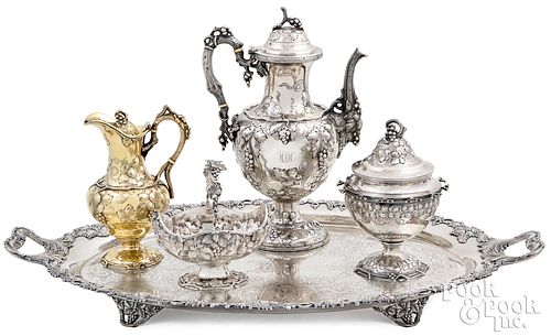 Assembled silver coffee service