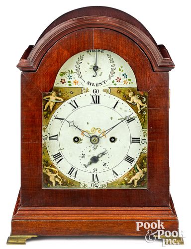 George III mahogany bracket clock, dated 1776