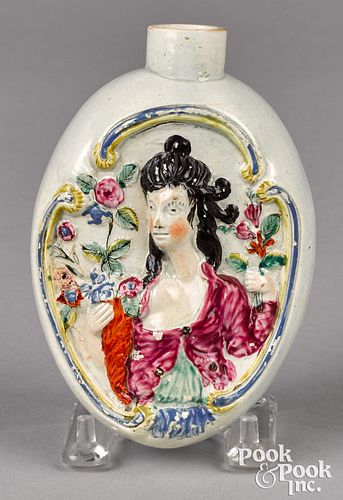 Pearlware flask, early 19th c.