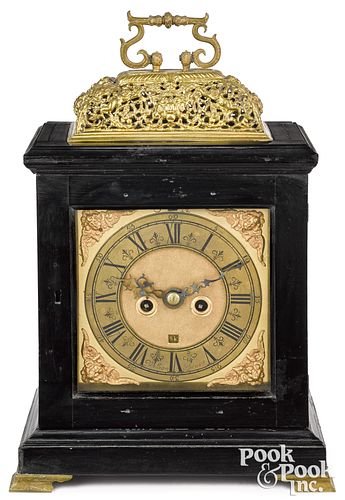 Irish ebonized bracket clock, late 18th c.
