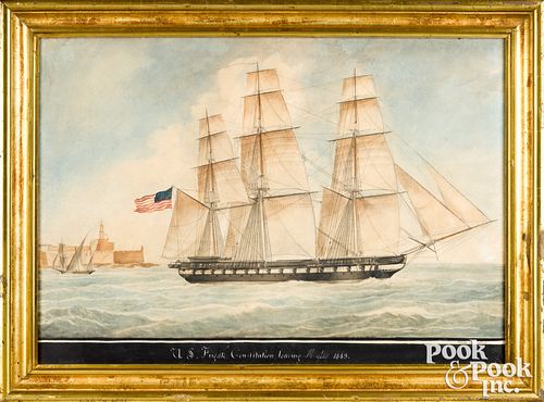 Nicholas S. Cammillieri watercolor ship portrait