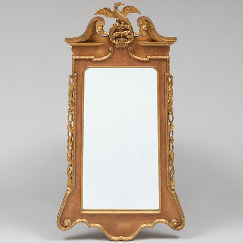 George II Style Mahogany and Parcel-Gilt  Mirror, of Recent Manufacture