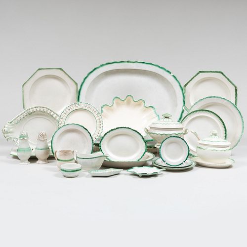 Group of English Green Decorated Pearlware