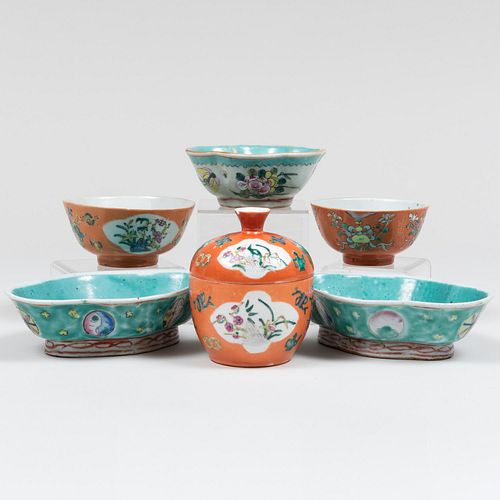 Group of Chinese Famille Rose Porcelain Wares