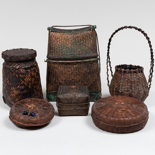 Group of Three Japanese Baskets