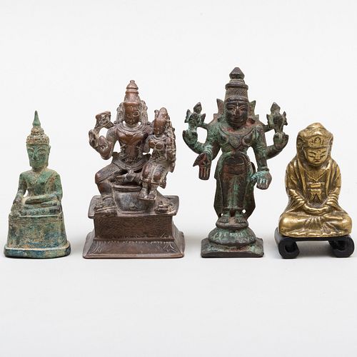 Group of Four Indian Cast Metal Figures of Deities