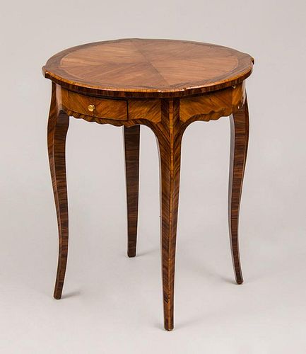 Louis XV/XVI Style Kingwood and Tulipwood Parquetry Side Table