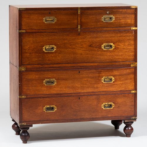 George III Brass-Mounted Hardwood Campaign Chest