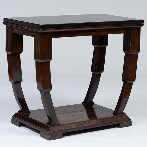 Art Deco Style Mahogany and Marble Pier Table