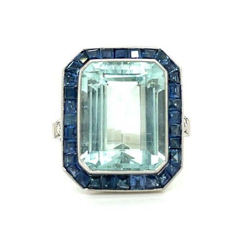 Platinum Aqua Sapphire RingÂ 