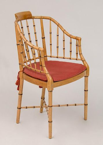 Bamboo and Caned Armchair