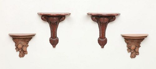 Two Pairs of Carved Wood Brackets