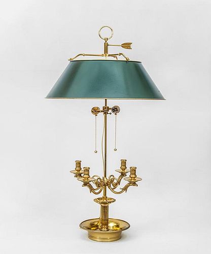 Directoire Style Gilt-Metal Three-Light Bouillotte Lamp