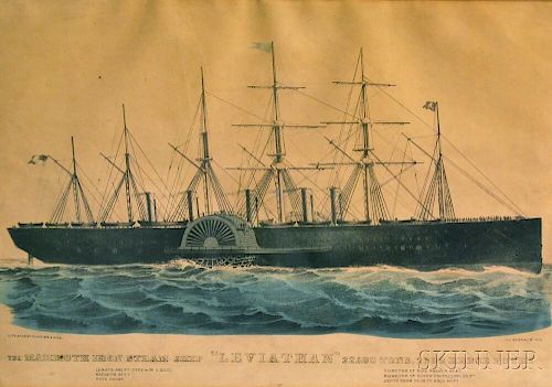 Currier & Ives, publishers (American, 1857-1907)      THE MAMMOTH IRON STEAM-SHIP "LEVIATHAN."