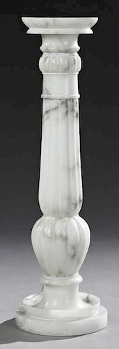 French Carved Marble Pedestal, early 20th c., the