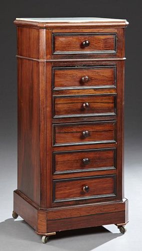 French Louis Philippe Carved Rosewood Marble Top N