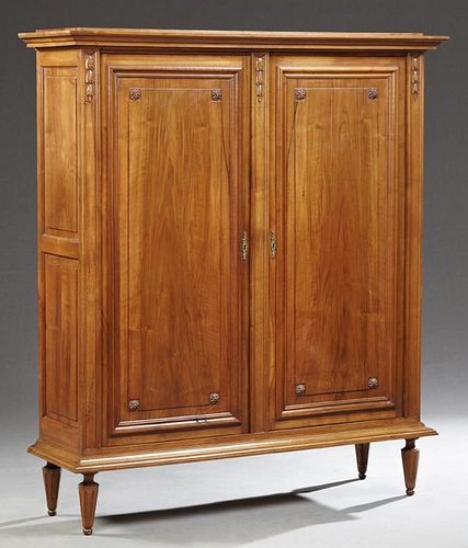French Louis XVI Style Carved Walnut Cabinet, 19th
