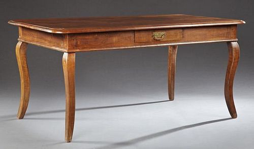 French Louis Philippe Carved Walnut Kitchen Table,