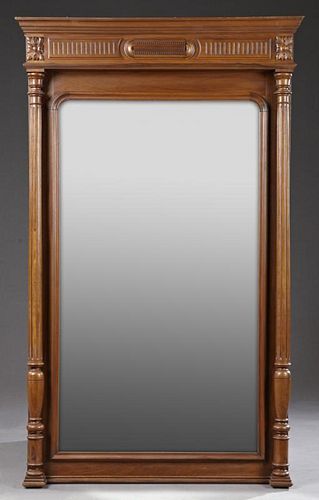 Henri II Style Carved Walnut Overmantel Mirror, la