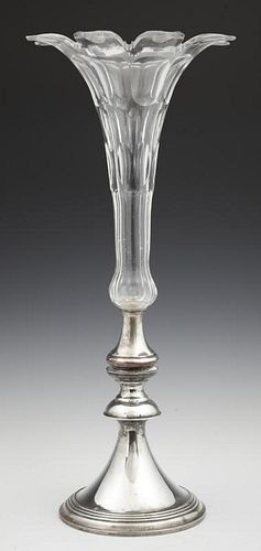 Cut Crystal Floriform Epergne, early 20th c., on a