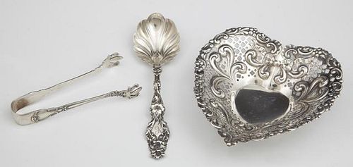 Three Sterling Pieces, 20th c., consisting of a he
