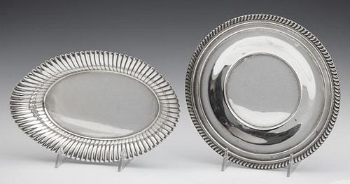 Two Pieces of Sterling, early 20th c., an oval rib