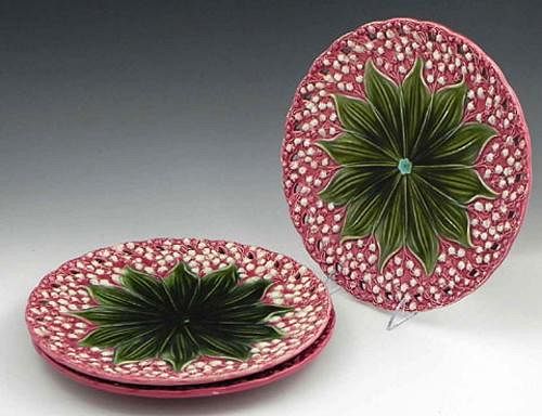 Group of Three Large Majolica Chargers, 20th c., b
