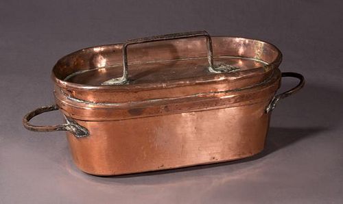 French Copper Daubiere and Cover, early 19th c., w