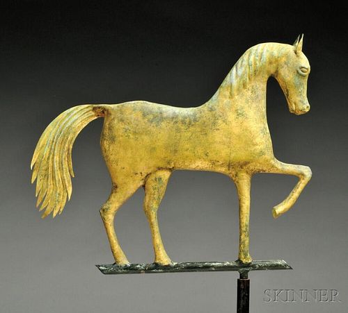 Gilded and Molded Copper Horse Weathervane