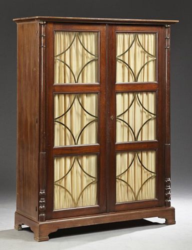 French Modern Carved Mahogany Bookcase, early 20th