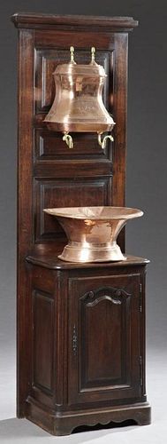 French Copper and Brass Lavabo, early 20th c., on