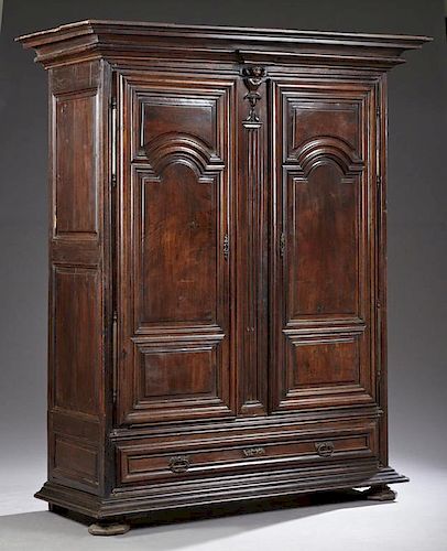 French Provincial Louis XIV Style Carved Walnut Do