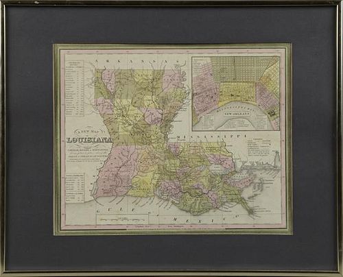 "A New Map of Louisiana, with its Canals, Roads, a