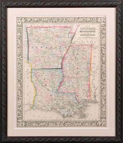 Augustus Mitchell, "Map of Louisiana, Mississippi,