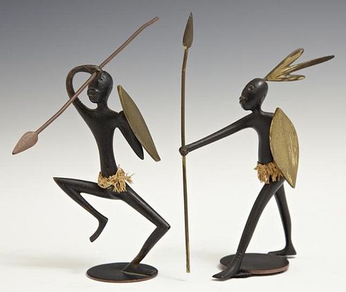 Franz Hagenauer (1906-1986), Pair of Patinated and