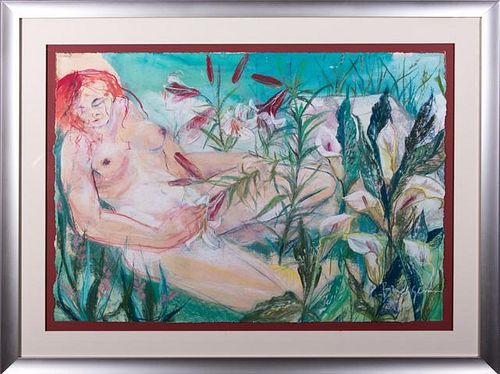 New Orleans School, "Nude in the Garden," 20th c.,