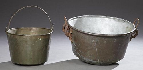 Two French Provincial Cooking Pots, 19th c., consi